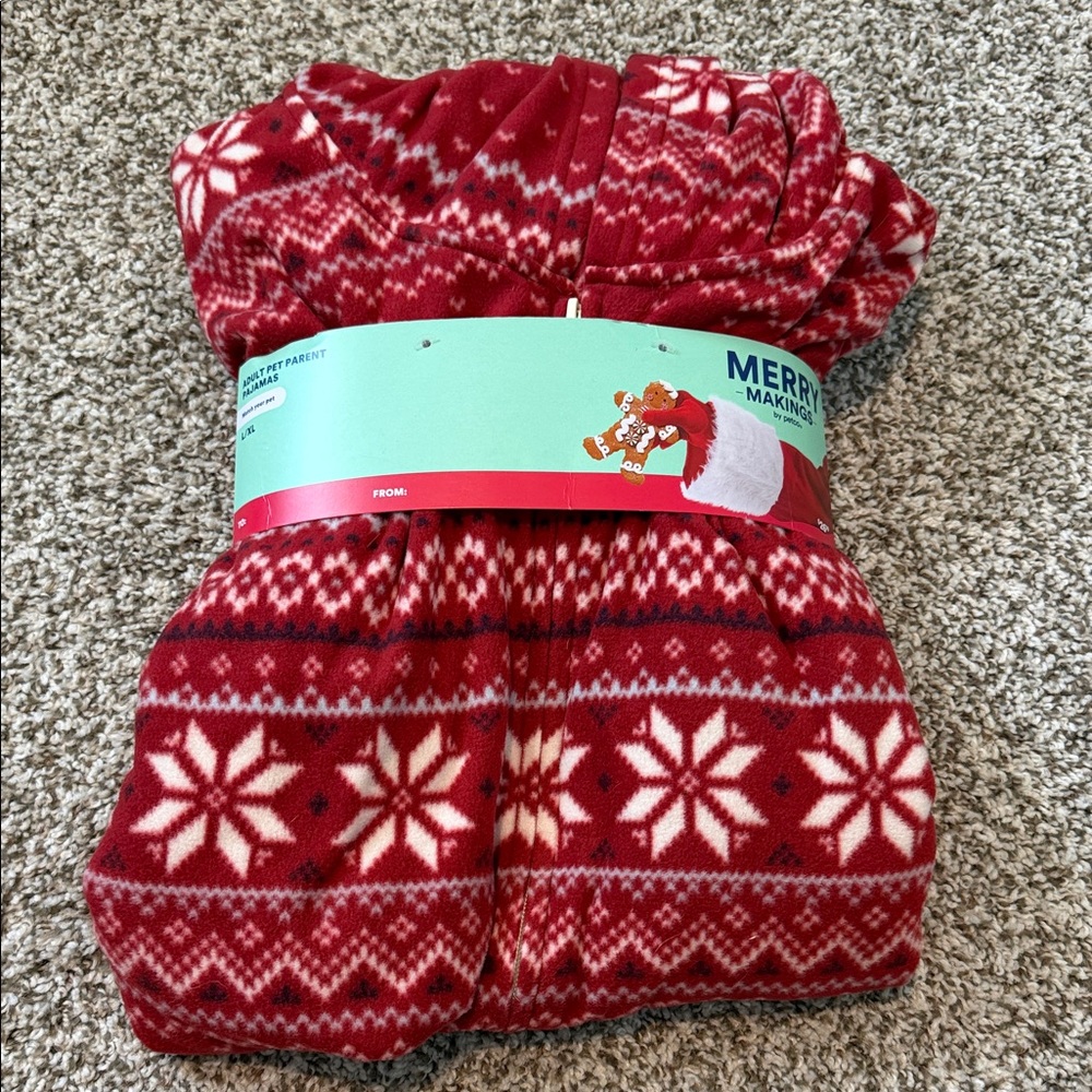 🌿 Cozy Red Snowflake Pajama Onesie